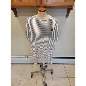 Brit. Ny Black White Striped Tshirt Short Sleeve Shirt Plus Size 3x